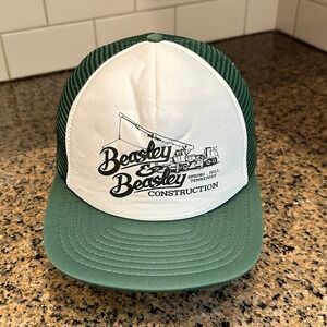Vtg Beasley and Beasley Spring Hill Tn Speedway Trucker Hat Snapback Green